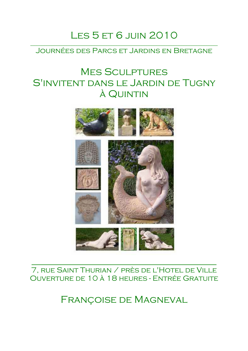 Exposition au jardin de Tugny à l'occasion des Journées des Parcs et Jardins en Bretagne