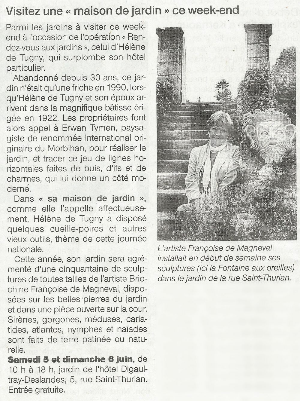 Article publié dans Ouest-France le 04/06/2010